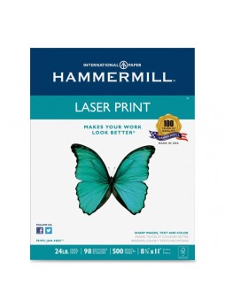 Letter - 8.50" x 11" - 24 lb Basis Weight - Ultra Smooth - 98 Brightness - White - ham104604